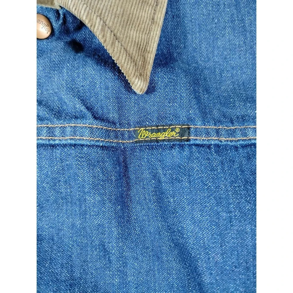 Vintage Wrangler Jacket Mens 38 Blue Denim Sherpa Lined Bomber Western 80s Rodeo